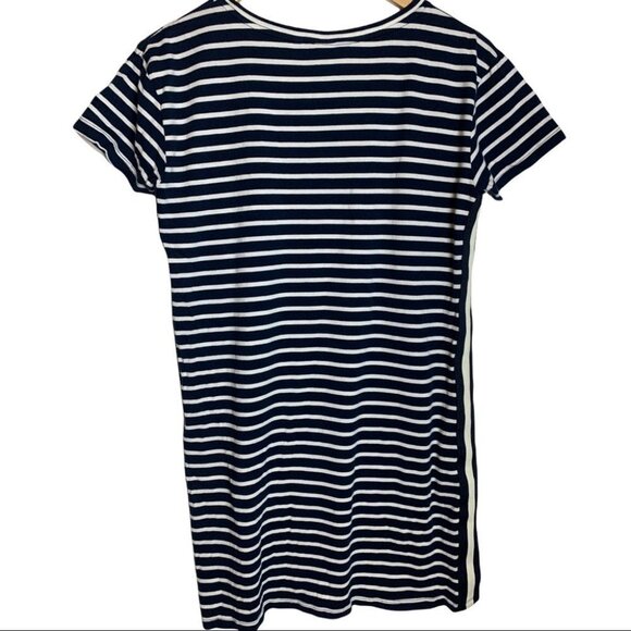 Junk Food Striped Party In The USA T-Shirt Dress Womens Size Small Blue White - Picture 2 of 6
